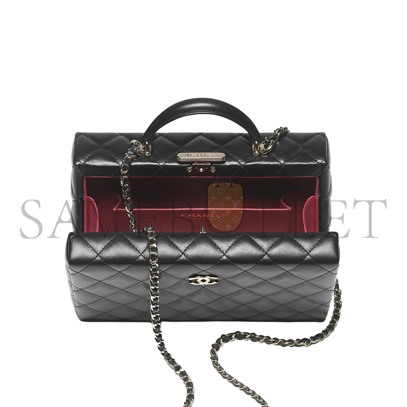 Ch**el master 24k lambskin quilted box bag as5168 (22*15*7.5cm)